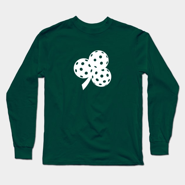 Pickleball shamrock Long Sleeve T-Shirt by dinksnballs